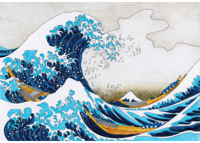 Флис Фототапет Голямата вълна край Канагава, Кацушика Хокусай